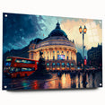 Acrylic print of Piccadilly, England with vivid colors, ideal for dining room decor.