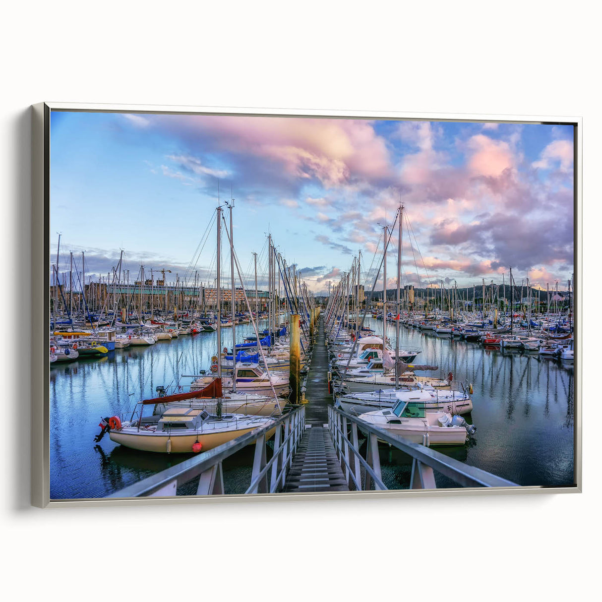 Landscape art painting of Normandy with vibrant colors on a framed canvas, ideal for living room decor.