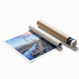 Extra large rolled print of a floral scene in Normandy, with soft pastel colors, ideal for classy bathroom wall art.