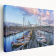 Scenic Normandy landscape on stretched canvas with muted green and blue tones, ideal for kitchen wall art.