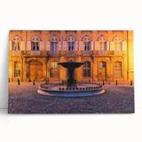 Black and white canvas print of a scenic Provence landscape, ideal for kitchen wall art.