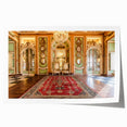 Large rolled canvas print depicting the Versailles gardens in soft pastel shades, ideal for dining room or bathroom wall art.