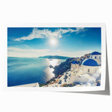 Scenic European landscape with vibrant florals on an extra large rolled canvas, ideal for art wall dining room.