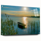 Acrylic print of a European scenery in muted earth tones, ideal for dining room decor.