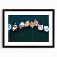 Extra large wall art of abstract Cinque Terre scenery in colorful textured tones on a black framed canvas.