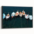 Framed canvas of a black and white vintage poster art depicting the Cinque Terre landscape, ideal for bedroom wall decor.