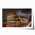 Rolled print of the Colosseum in muted earth tones, ideal for art wall dining room.