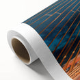 Art deco poster depicting a serene Latvian landscape on rolled canvas.