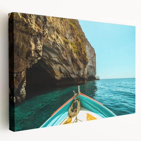 Large canvas print of a European Malta scenic landscape, in muted earth tones, suitable for kitchen wall art.