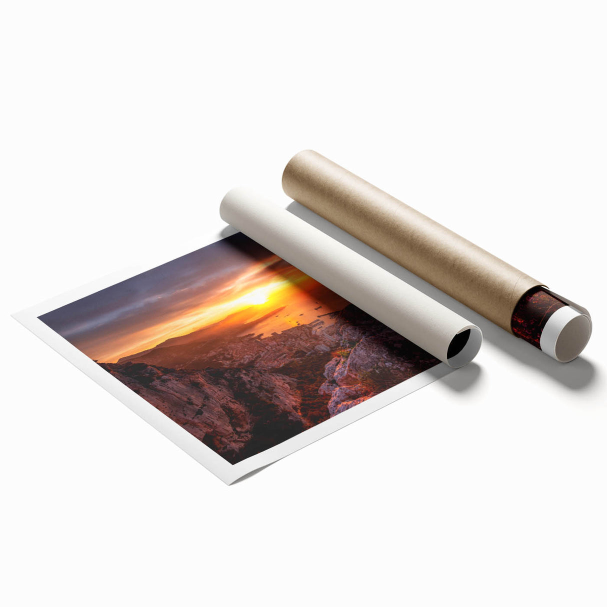 Extra large rolled print featuring a scenic Monaco landscape with vibrant floral elements.