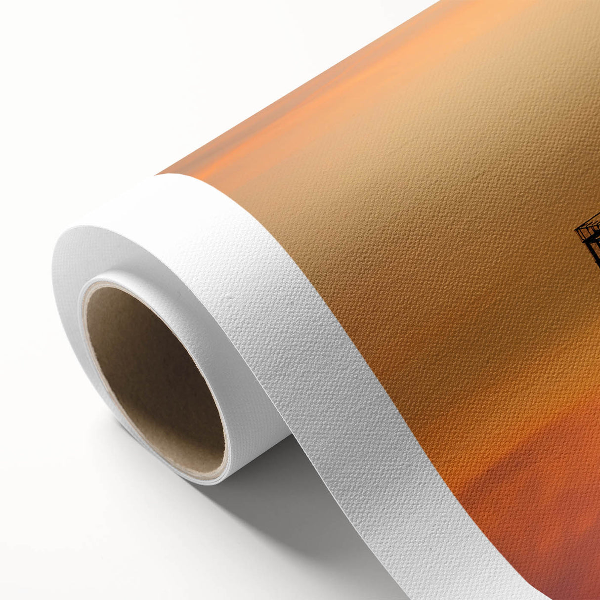 Art deco poster of Amsterdam scenery on rolled canvas, featuring muted earth tones, ideal for nursery wall art.