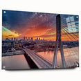 Acrylic print of a European landscape in muted earth tones, ideal for dining room decor.