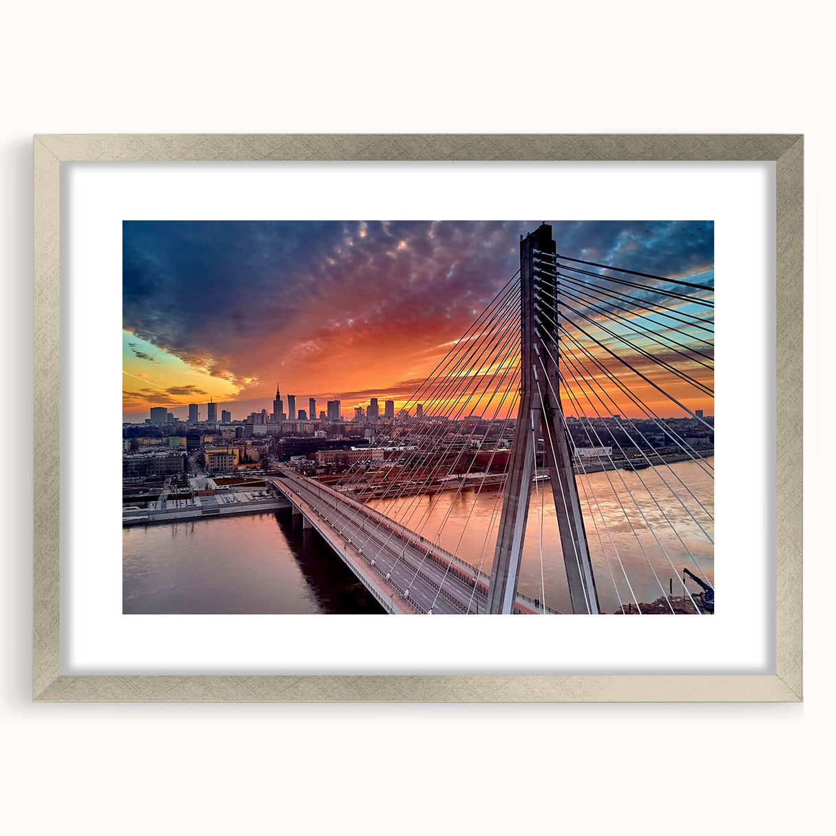 Extra large abstract art print of European scenery in muted earth tones on a framed canvas, ideal for living room decor.