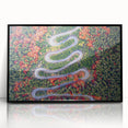 Large abstract wall art depicting a Romanian landscape in muted earth tones on a framed acrylic.