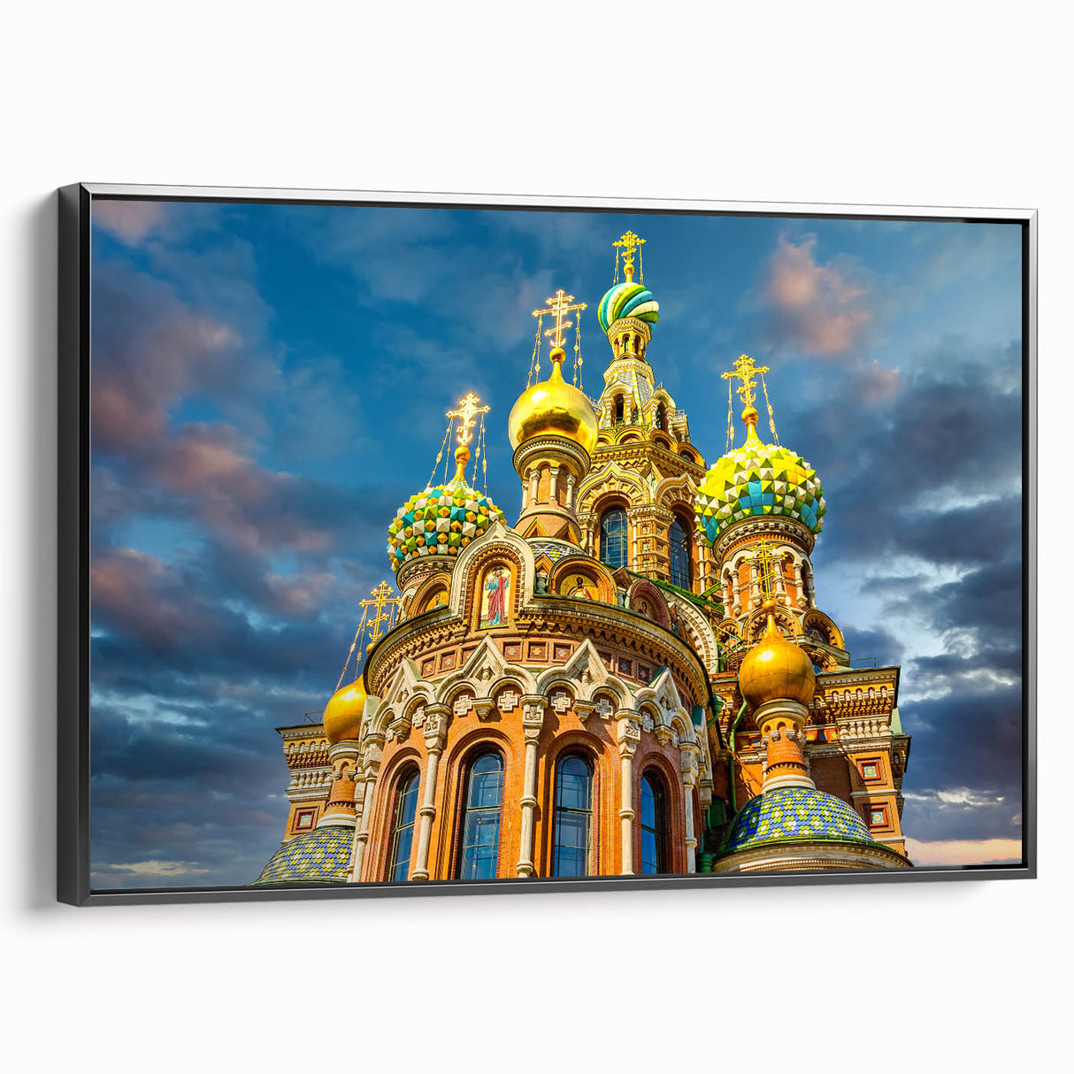 Black and white wall art featuring a vintage poster of a European landscape on a framed canvas, ideal for bedroom decor.