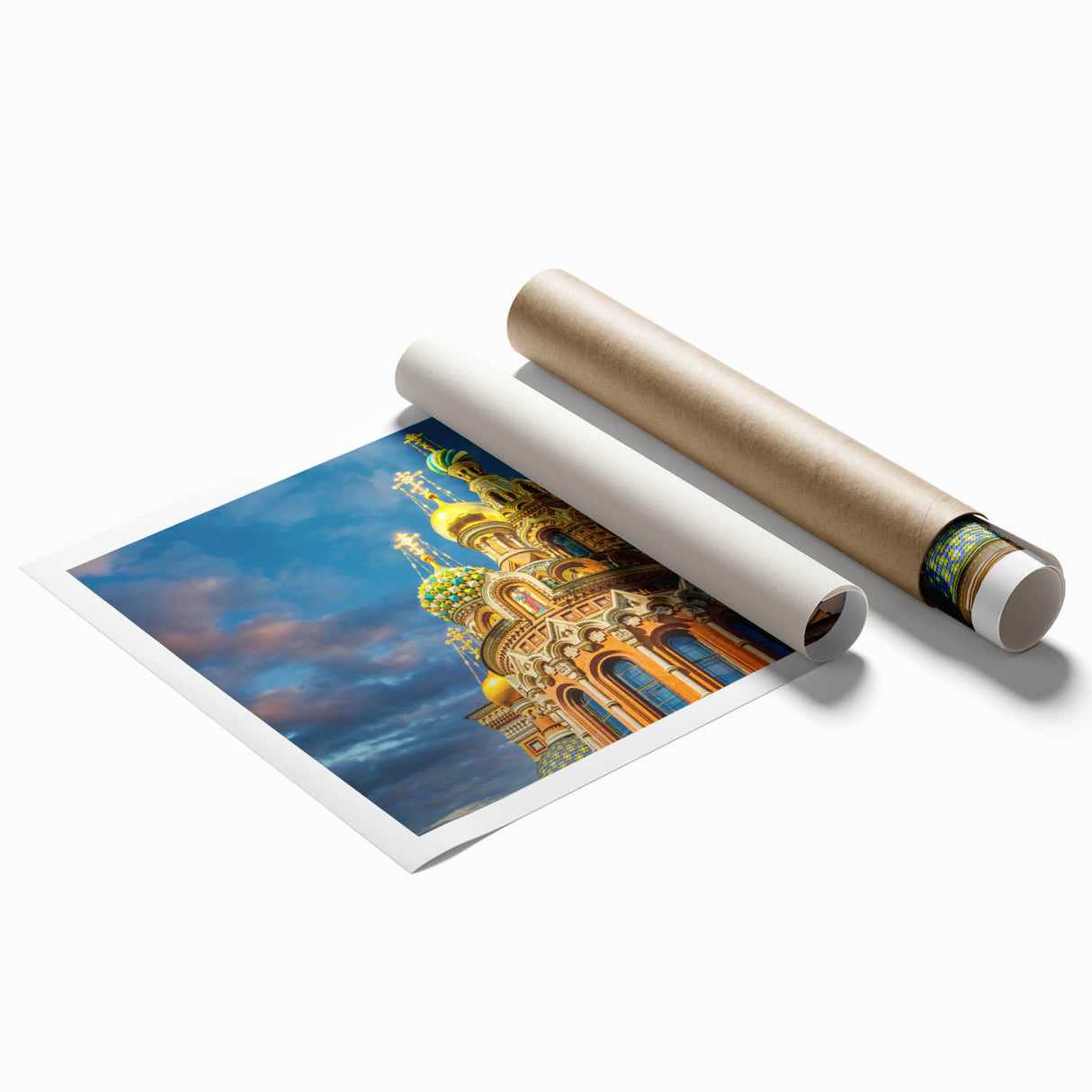 Extra large rolled print of a floral art scene in St. Petersburg with soft pastel shades, ideal for classy bathroom wall art.