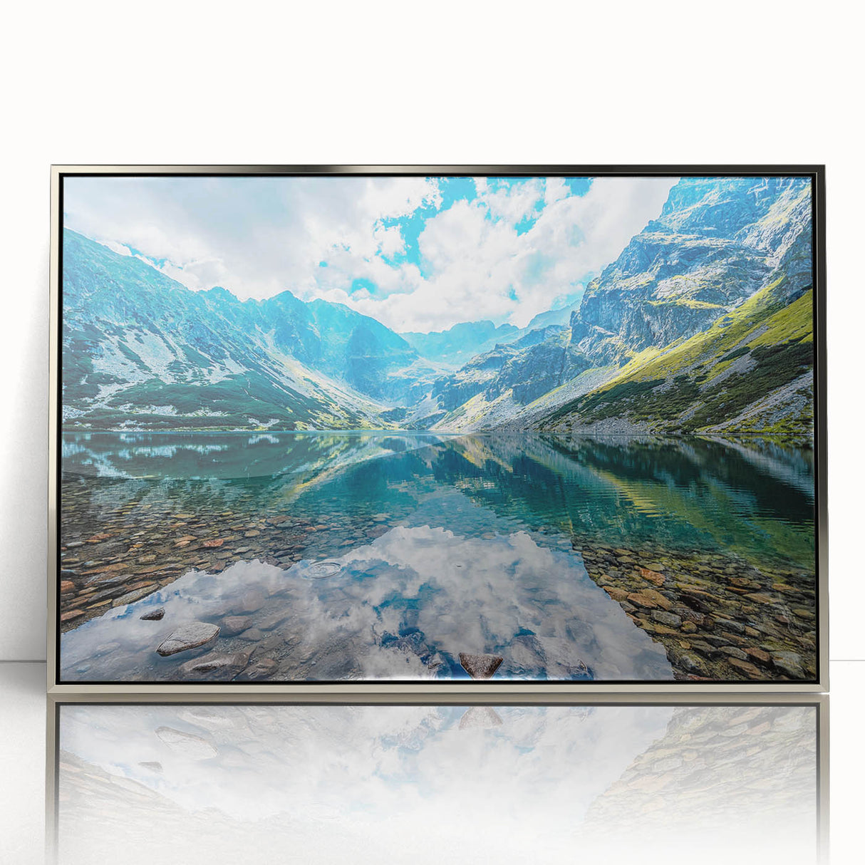 Large art print of a Slovakian landscape, in muted earth tones on a framed acrylic, suitable for modern art wall decor.