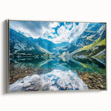 Landscape art painting of a European scenery in Slovakia, featuring vibrant colors on a silver-framed canvas.