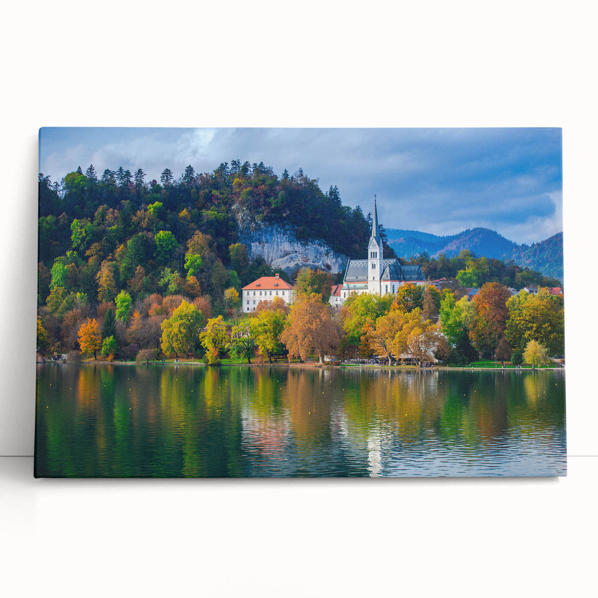 Black and white large canvas of a European scene, ideal for kitchen wall art or bedroom decor.