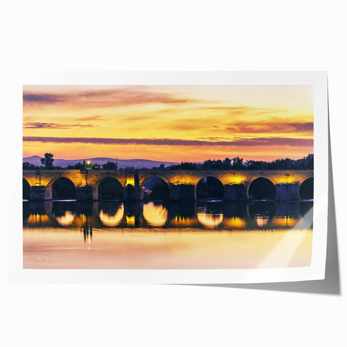Scenic view of Andalucia with vibrant floral elements in soft pastel shades on a rolled canvas.