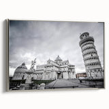 Framed canvas of a vintage-style landscape painting featuring the Vatican, with a muted color palette.