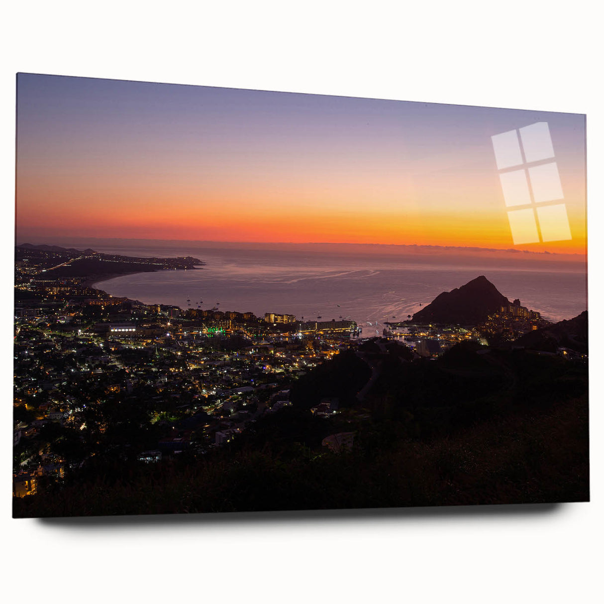 Acrylic print of Cabo San Lucas scenery in muted earth tones, ideal for bedroom or dining room art.