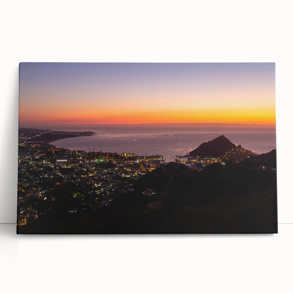 Black and white stretched canvas of Cabo San Lucas scenery, ideal for kitchen wall art or bedroom ambiance.