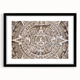Extra large abstract art print depicting vibrant, colorful Cancun scenery on textured canvas, framed in black.