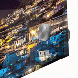 Large abstract wall art of Mexico City in mid-century modernist style on acrylic glass, ideal for dining room art.