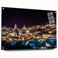 Acrylic print of a large abstract depiction of Mexico City in muted earth tones, suitable for bedroom or dining room decor.
