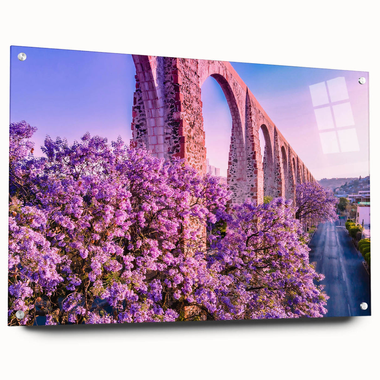 Acrylic print of a colorful Guanajuato scenery, ideal for bedroom or dining room decor.