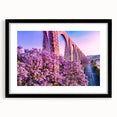 Extra large framed abstract print of a colorful Guanajuato scenery in vibrant hues, ideal for living room decor.