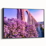 Black and white framed canvas of Guanajuato landscape, featuring vintage poster art style, ideal for bedroom decor.