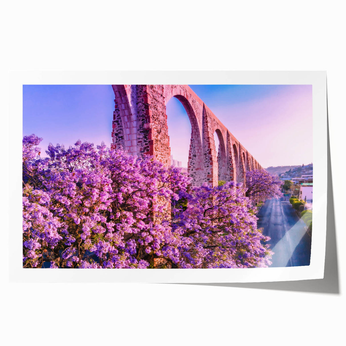 Extra large wall art featuring a vibrant street scene in Guanajuato, Mexico with bright colors, ideal for dining room decor.