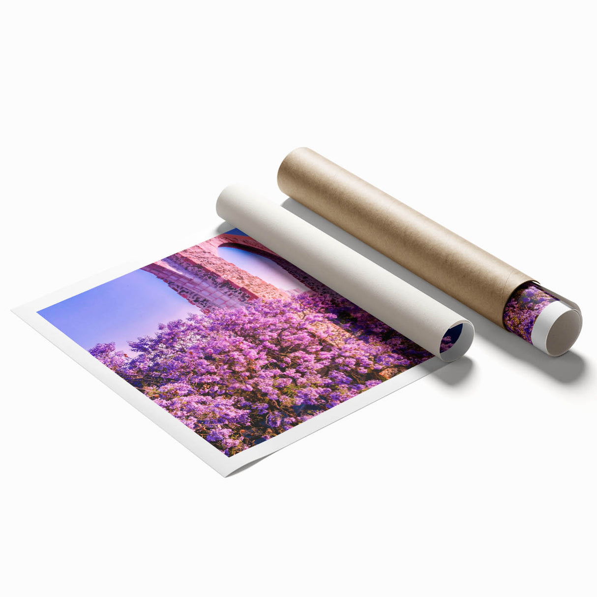 Extra large rolled print of Guanajuato, Mexico, featuring vibrant floral patterns, ideal for classy bathroom wall art.
