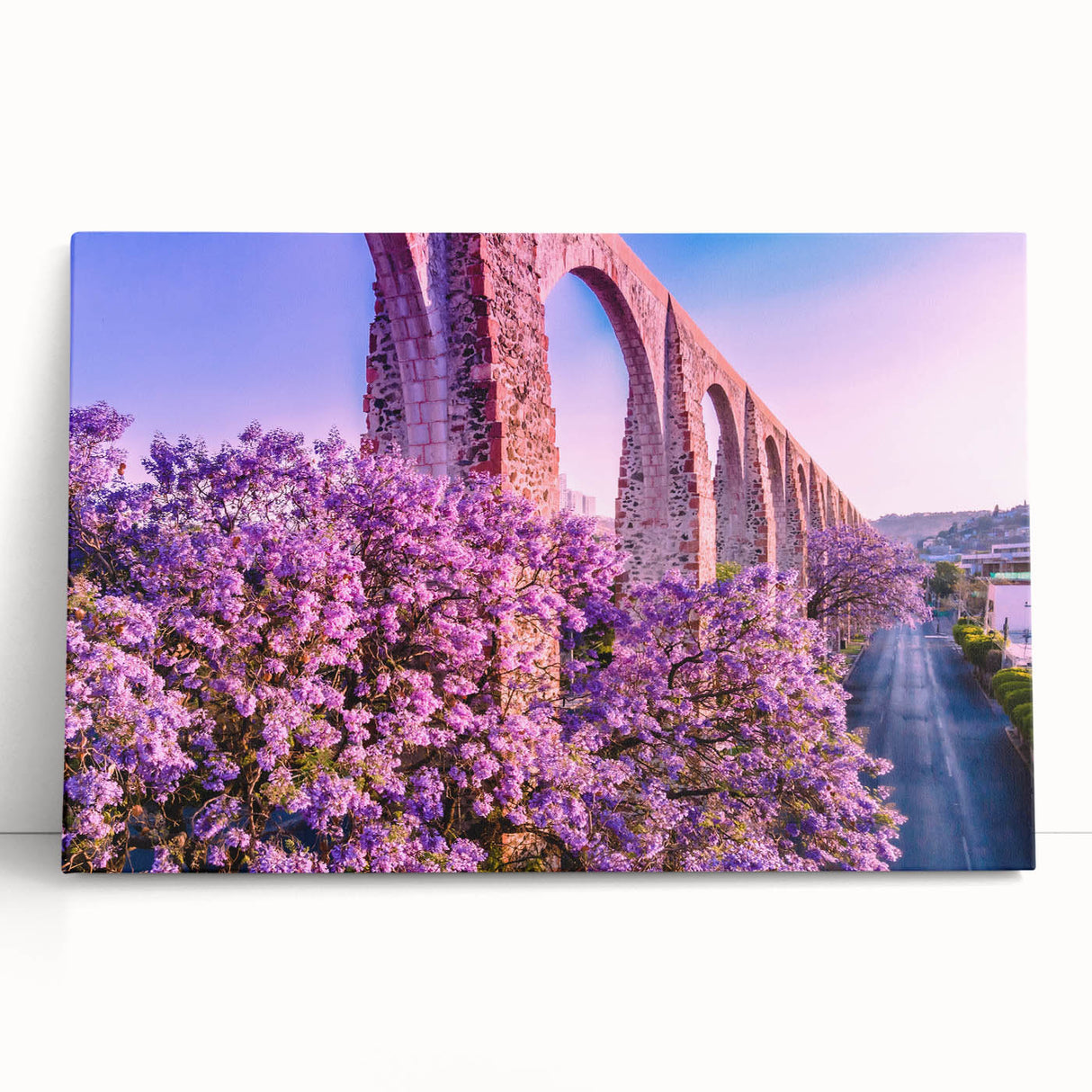 Black and white photo of Guanajuato, Mexico, on large stretched canvas, ideal for kitchen wall art.