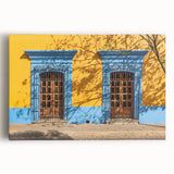 Black and white stretched canvas of Oaxaca scenery, ideal for kitchen wall art.