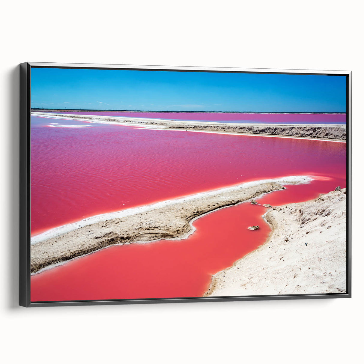 Black and white framed canvas of Yucatan landscape, ideal for bedroom wall art.