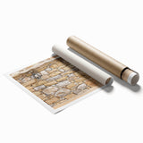 Extra large rolled print of Dubai skyline with vibrant sunset hues, ideal for classy bathroom wall art.