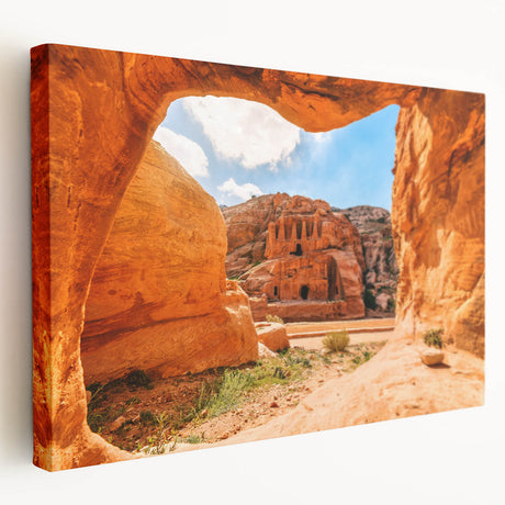 Large canvas print depicting a Middle Eastern desert scene in earth tones, suitable for kitchen wall art.