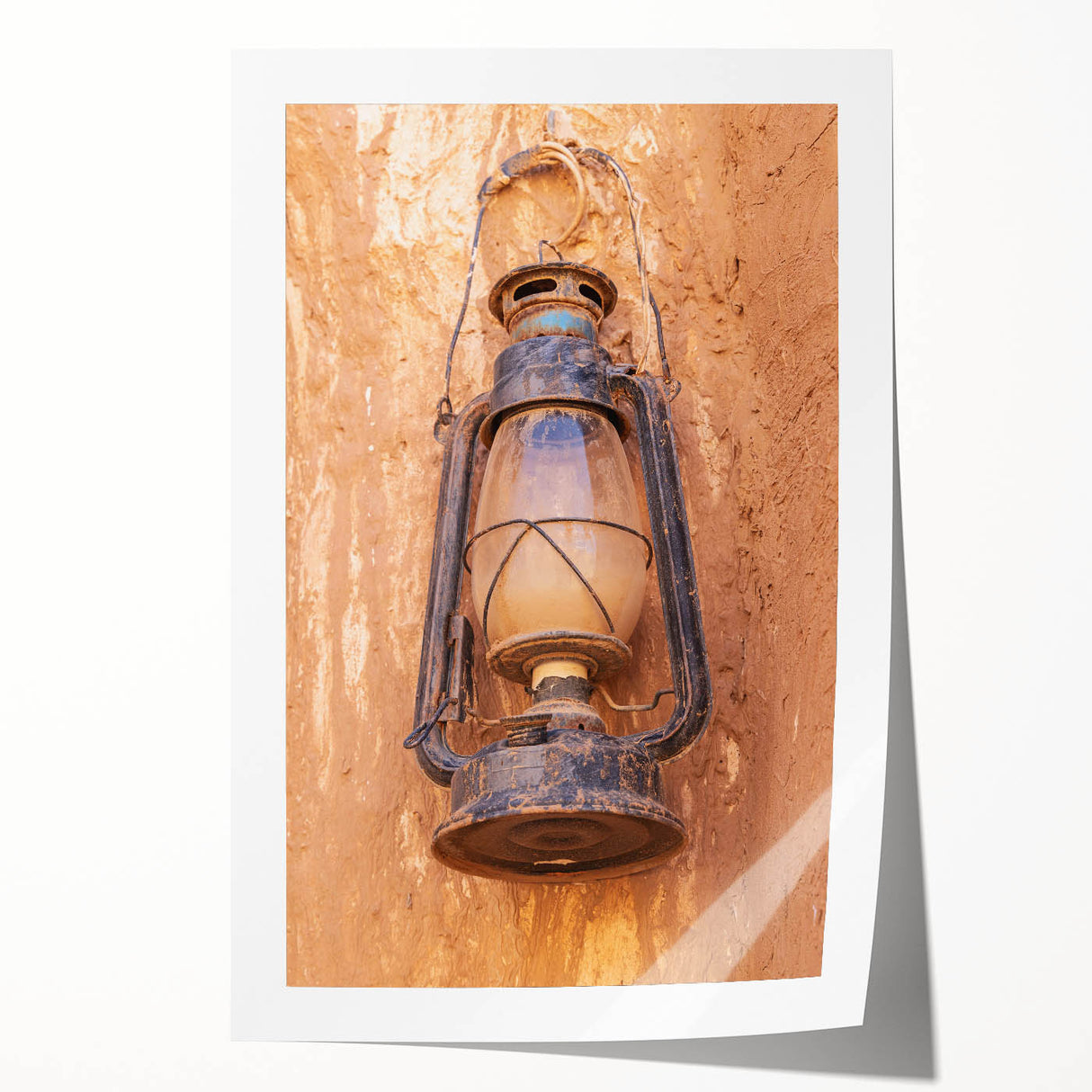 Extra large rolled print of a Middle Eastern scenery with vibrant floral elements, ideal for art wall dining room.