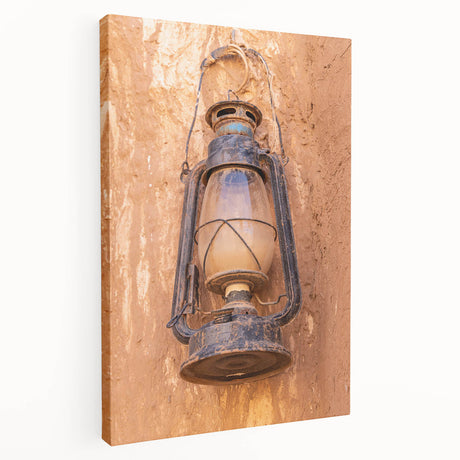 Large canvas print depicting a serene Saudi Arabian landscape in muted earth tones, suitable for kitchen wall art.