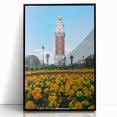Large abstract wall art depicting a stylized Buenos Aires cityscape in black and white, framed acrylic.