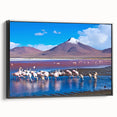 Black and white framed canvas of a Bolivian landscape, ideal for bedroom wall decor.