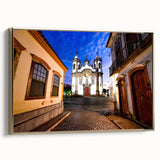 Framed canvas of a vintage-style Brazilian landscape, featuring muted earth tones, ideal for bedroom wall art.