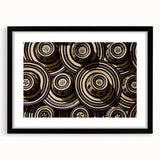Extra large abstract art print featuring a colorful, textured depiction of a South American scenery on a framed black mat.