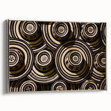 Framed canvas landscape art painting depicting a colorful Colombian village scene with black borders.