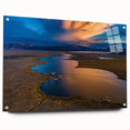 Acrylic print of abstract South American scenery in earth tones, ideal for dining room decor.