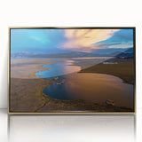 Framed acrylic print of a Peruvian landscape in earth tones, ideal for modern art wall decor.