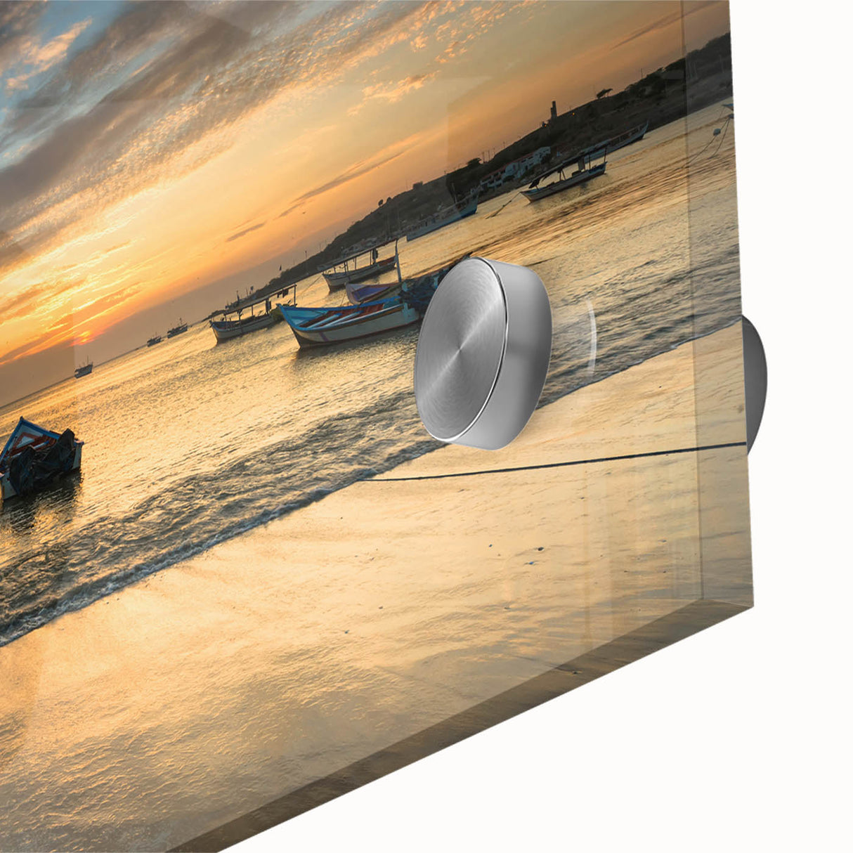 Large abstract wall art featuring a mid-century modernist design of a Venezuelan landscape in muted earth tones.